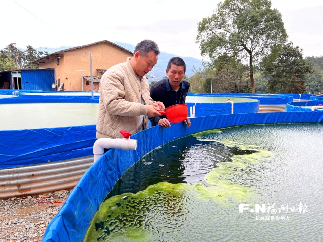 闽侯关中村村民出地与潘氏金鱼合建养殖池