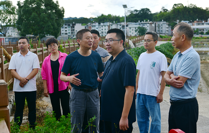 馆前镇领导向龙岩市幸福河湖促进会领导汇报该镇幸福河湖建设情况.JPG